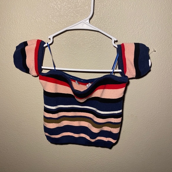 Peekaboo Shoulder Multi-Colored Tube Top - Picture 2 of 3